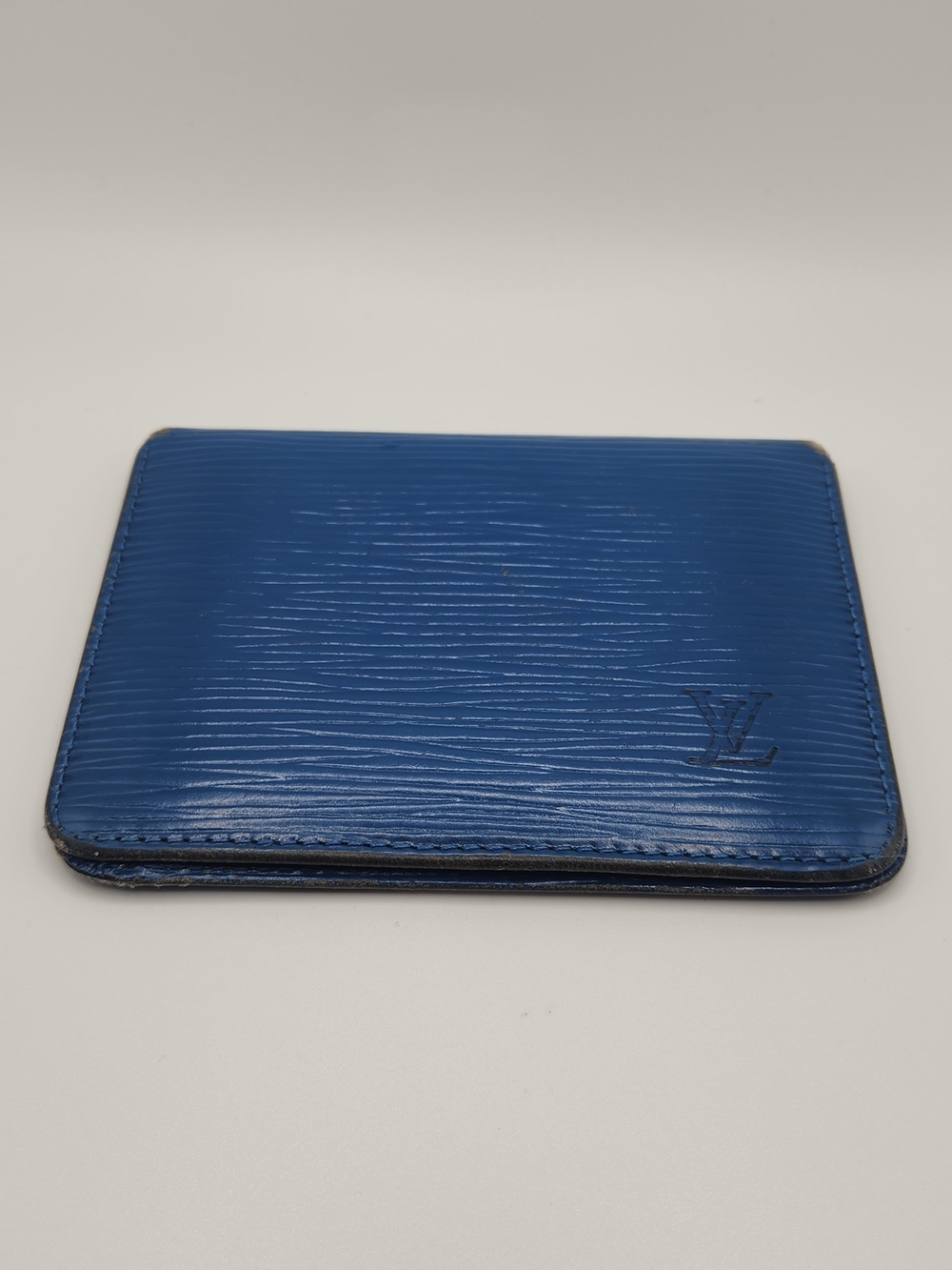 Louis Vuitton Vintage Epi Leather Double ID Card Holder Wallet Toledo Blue